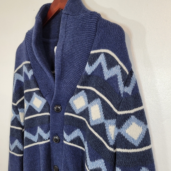 GAP Grandpa Cozy Oversized True Blue Sweater Cardigan - Picture 4 of 9